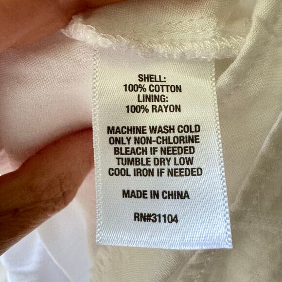 Women’s White Tiered Midi Dress Size S Gauze Cotton Button Front Trad Wife Boho - Picture 8 of 9